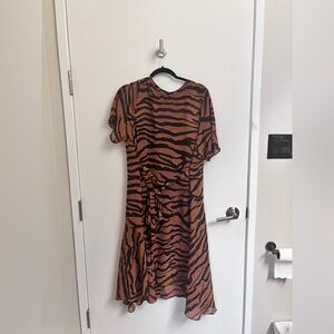 All Saints enki zephra animal print Short Sleeve dress